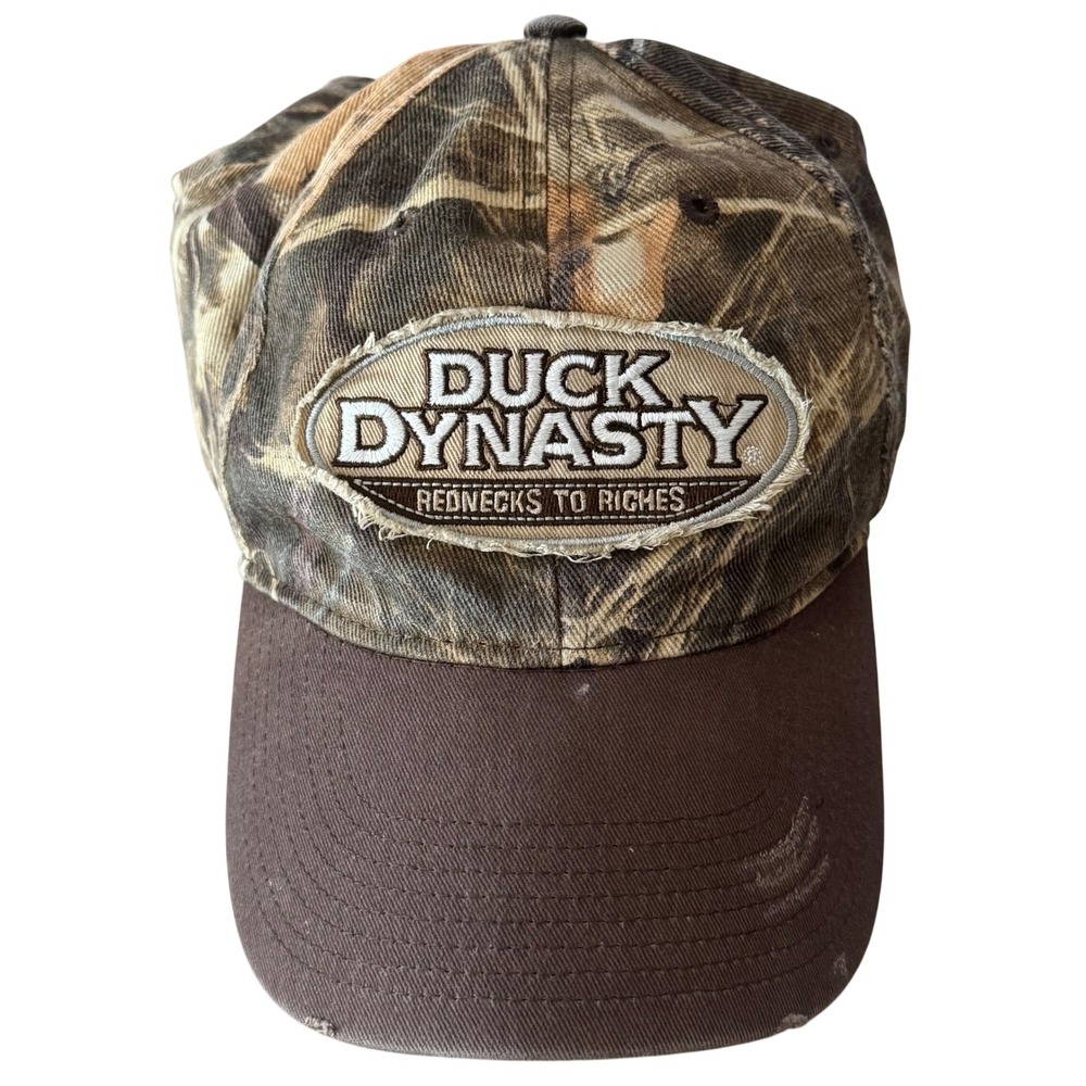 2013 Duck Dynasty Rednecks To Riches Camo Distressed Adjustable Baseball Hat